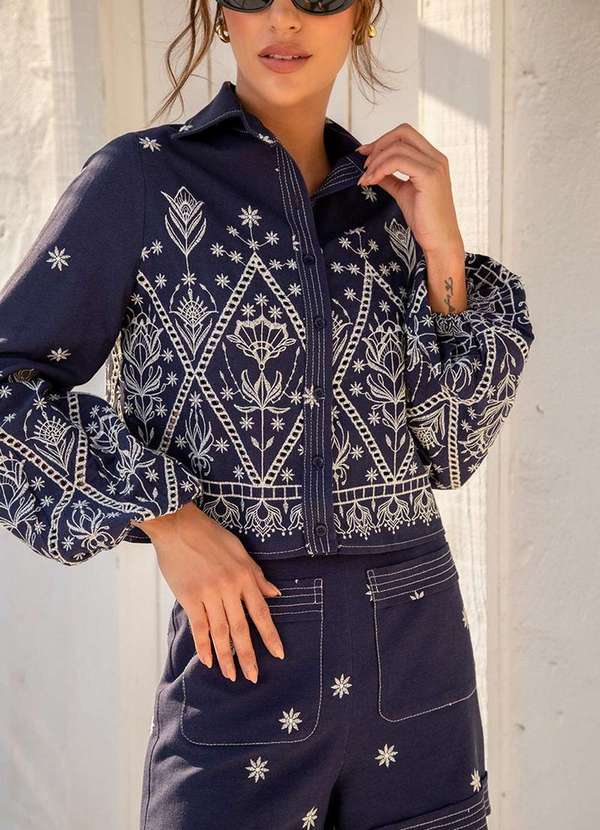 Dot Clothing - Trijunto Dot Clothing Milena Bordado Azul 4