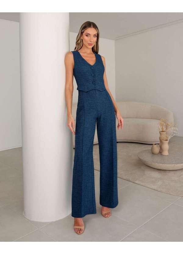 Dot Clothing - Macacao Dot Clothing Colete Azul Azul