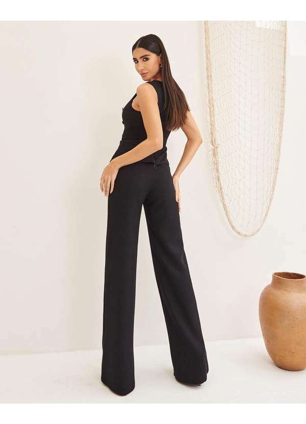 Macacao Dot Clothing Pantalona Preto Preto - Dress Us