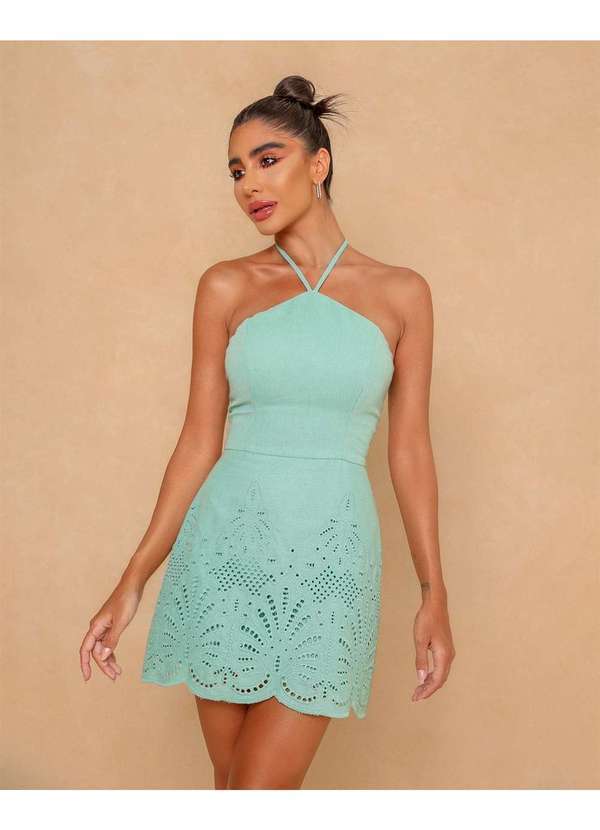 Dot Clothing - Macaquinho Dot Clothing Bordado Verde Agua Verde
