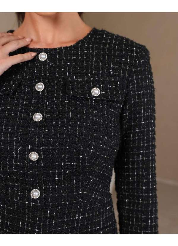 Dot Clothing - Macaquinho Dot Clothing Tweed Preto Preto 3