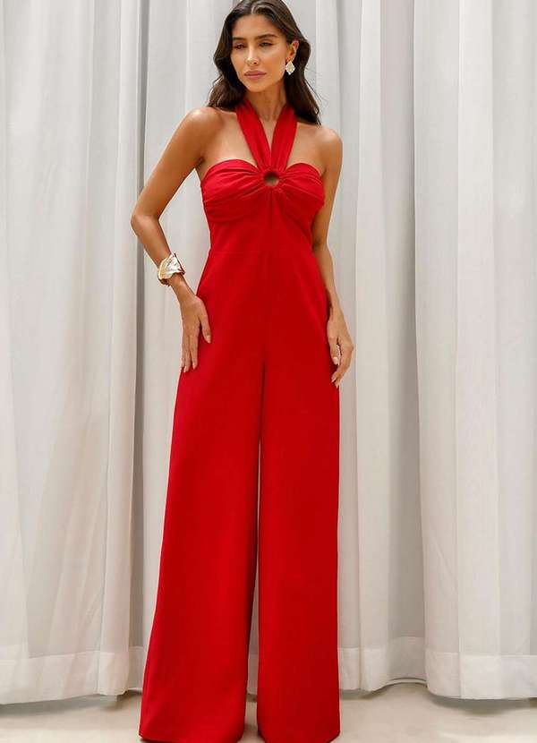 Dot Clothing - Macacao Dot Clothing Frente Unica Miriam Vermelho