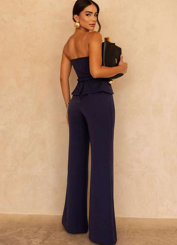 Dot Clothing - Macacao Dot Clothing Lais Detalhe Fivela Azul 2