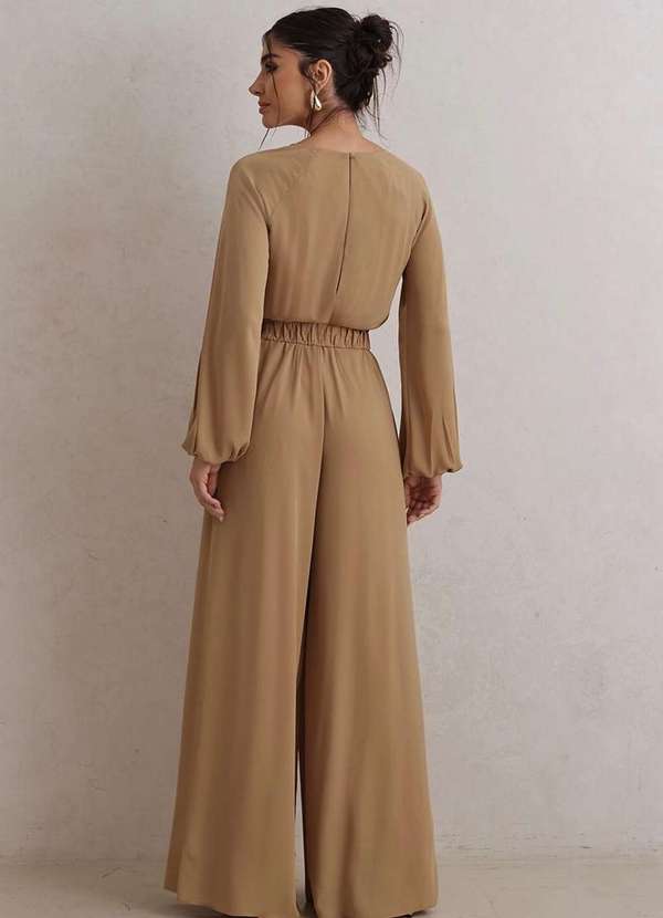 Dot Clothing - Macacao Dot Clothing Pantalona Bege 2