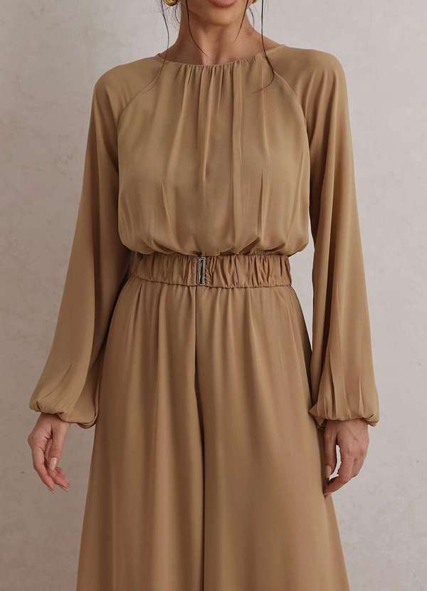 Dot Clothing - Macacao Dot Clothing Pantalona Bege 4