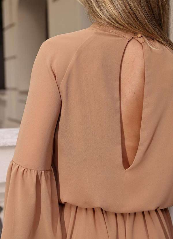 Dot Clothing - Macaquinho Dot Clothing Manga Babado Bege 6