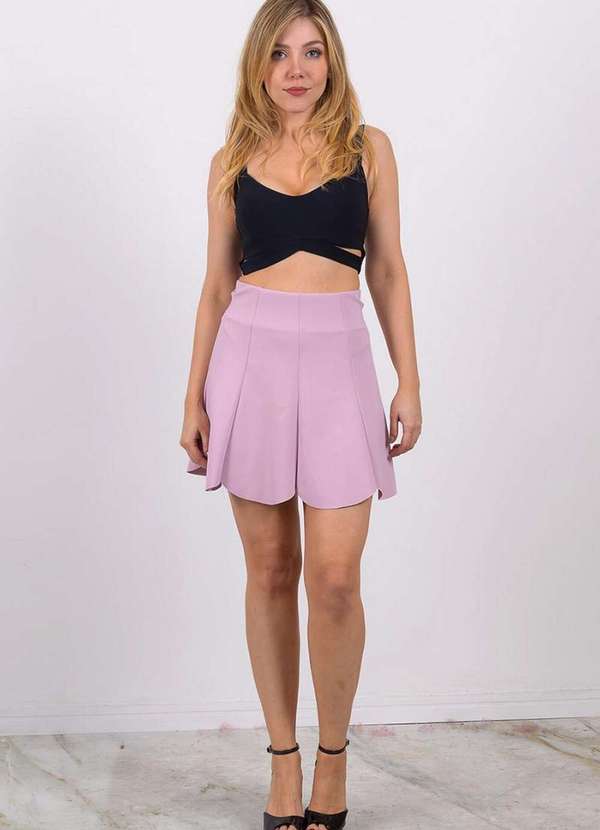 Saia Feminina Curta Rosa Dress Us