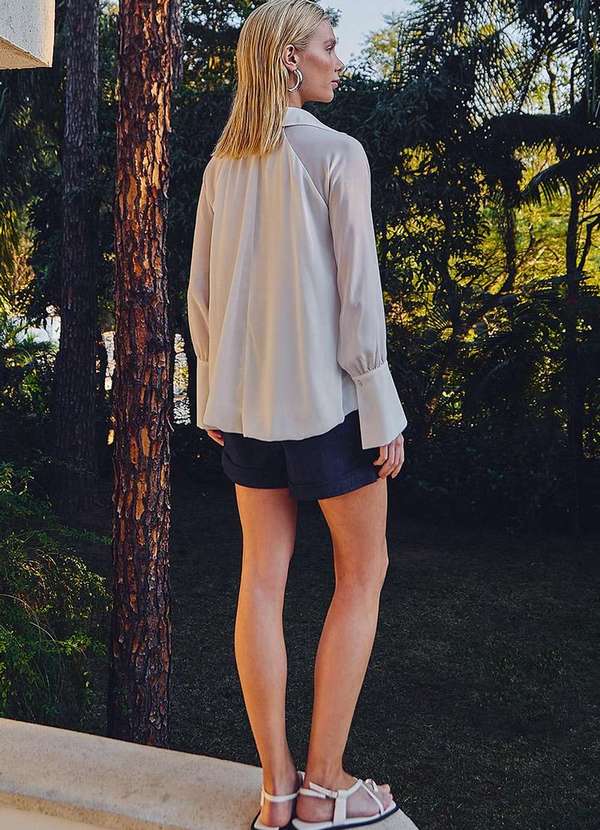 Dot Clothing - Short Dot Clothing Ayla Sarja c/ Botao Metal Azul 2