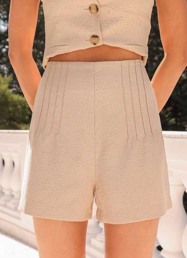 Dot Clothing - Short Dot Clothing Gisele Pesponto Bege