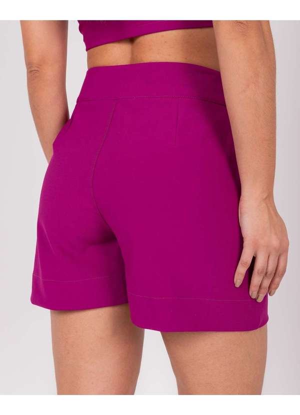 Miss Misses - Short Miss Misses com Bolso e Botao Roxo Roxo 4