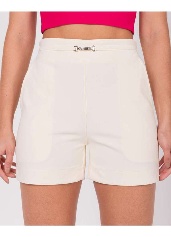 Miss Misses - Short Miss Misses com Detalhe Metal Branco