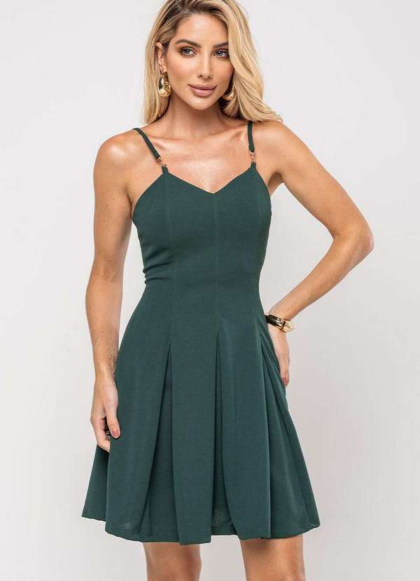 Miss Misses - Vestido Anita Rodado C/Pregas Verde