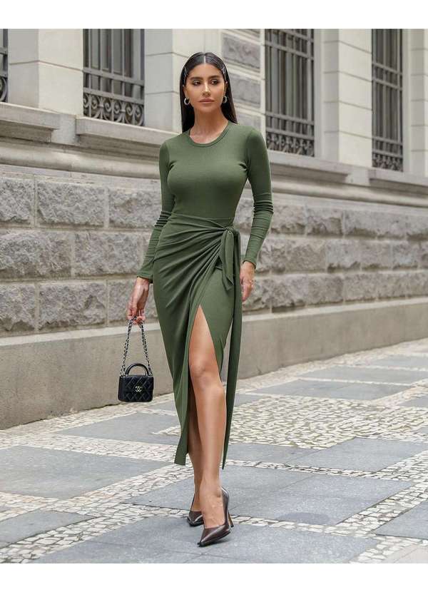 Dot Clothing - Vestido Body Dot Clothing Midi Verde