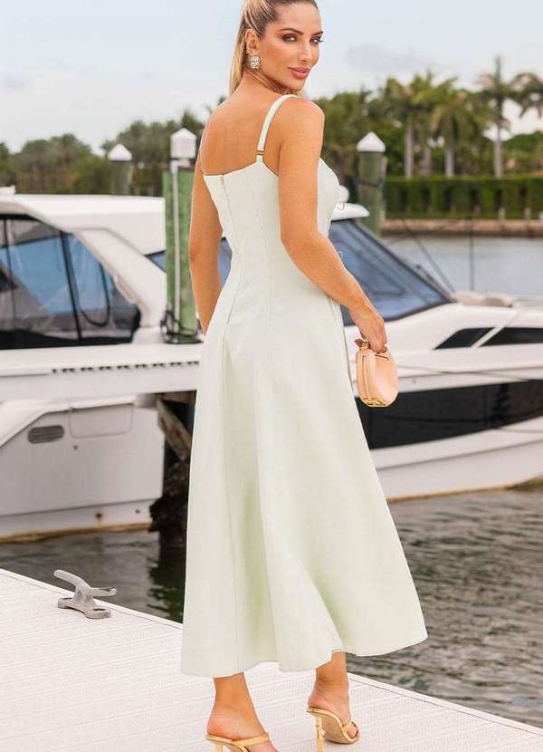 Miss Misses - Vestido Brenda C/Alcas Det. Metal Verde 2