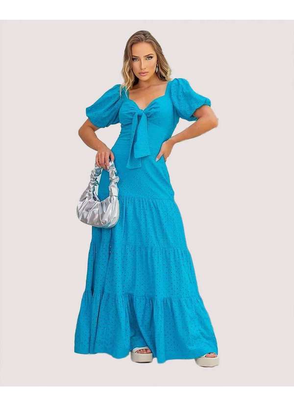 Cashier - Vestido Cashier Longo Laise Azul Azul 1