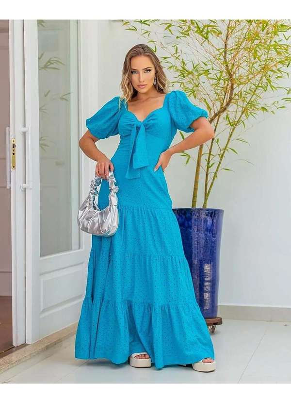 Cashier - Vestido Cashier Longo Laise Azul Azul 4