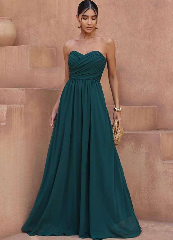 Dot Clothing - Vestido Dot Clothing Athena Longo c/ Capa Verde 3
