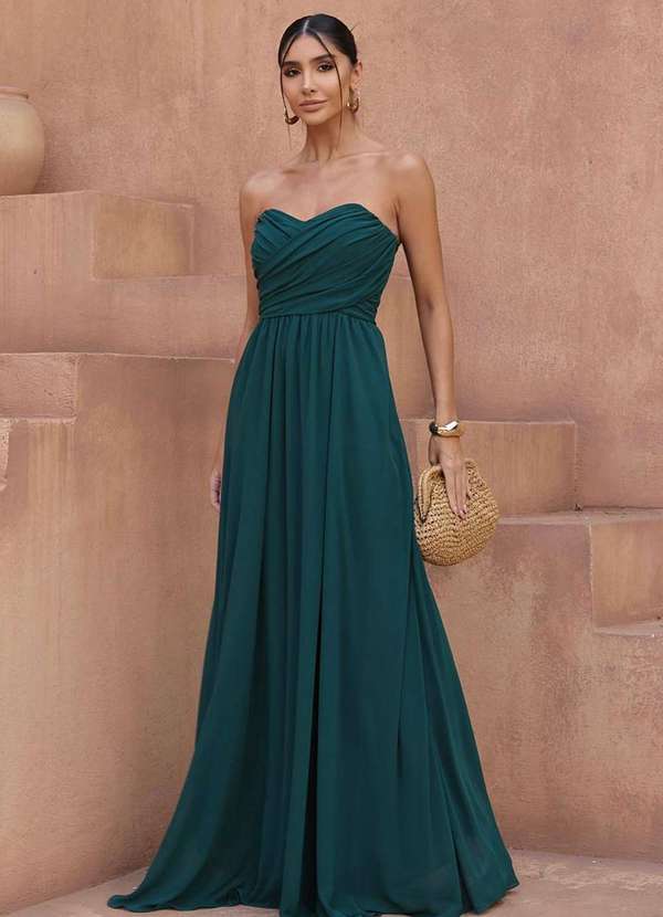 Dot Clothing - Vestido Dot Clothing Athena Longo c/ Capa Verde 5