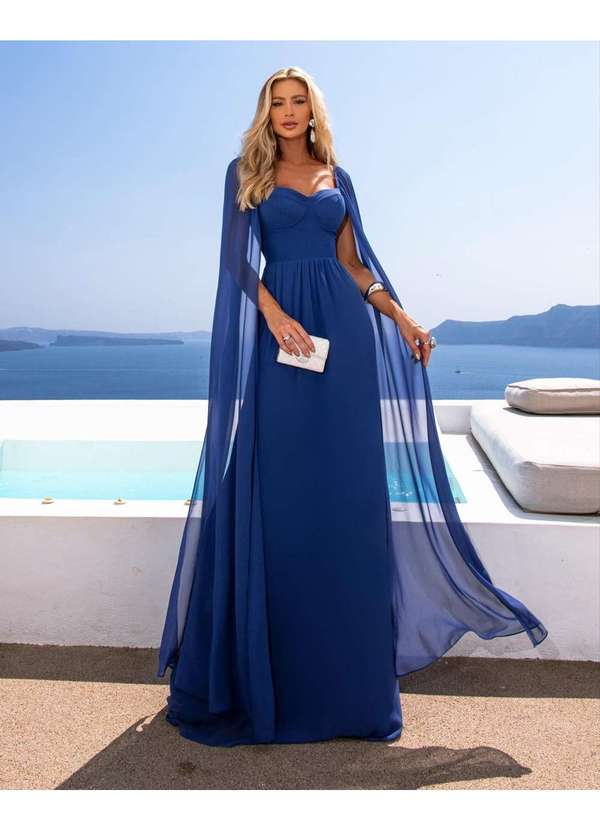 Dot Clothing - Vestido Dot Clothing Faixa Longa Azul Azul