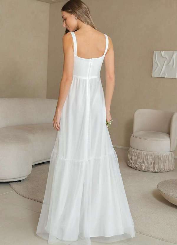 Dot Clothing - Vestido Dot Clothing Franzido Busto Offwhite Branco 2