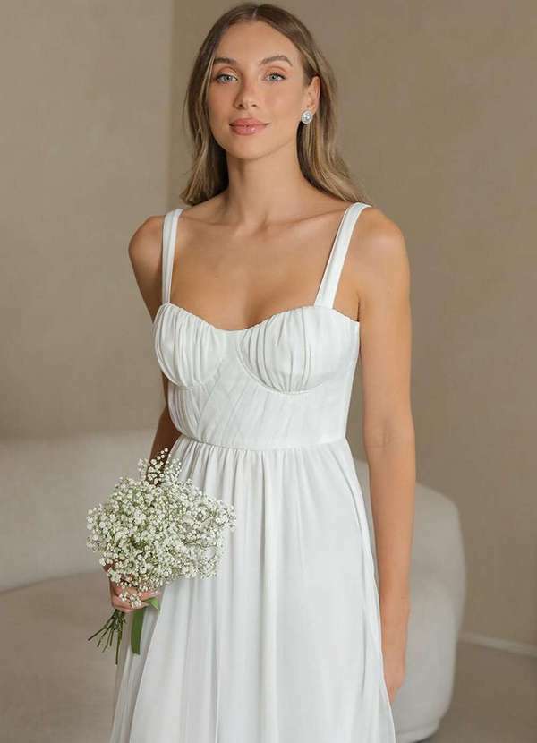 Dot Clothing - Vestido Dot Clothing Franzido Busto Offwhite Branco 4