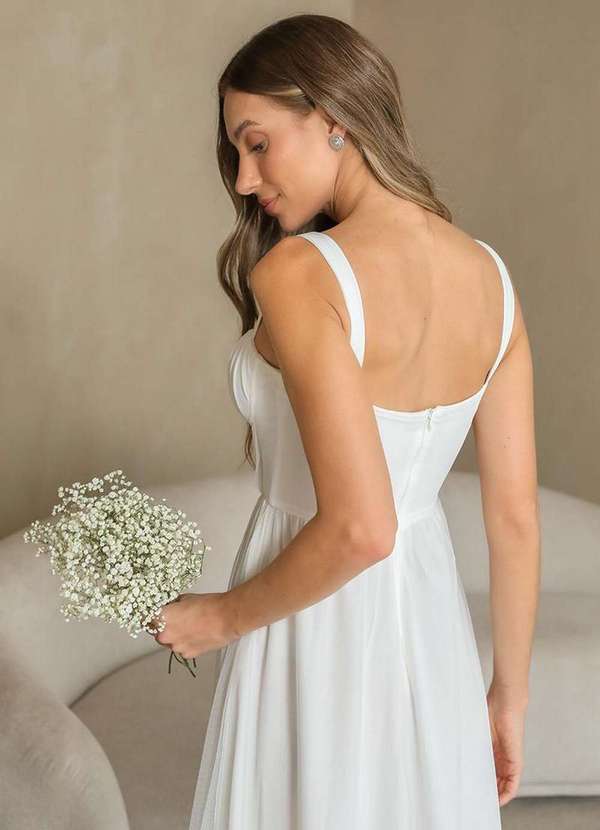 Dot Clothing - Vestido Dot Clothing Franzido Busto Offwhite Branco 5