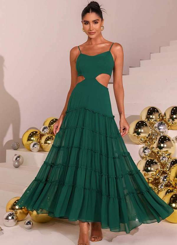 Dot Clothing - Vestido Dot Clothing Jessica Detalhe Vazado Verde