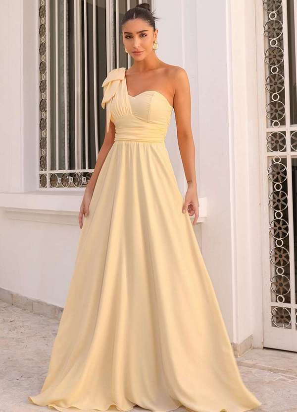 Dot Clothing - Vestido Dot Clothing Lais Longo Amarelo