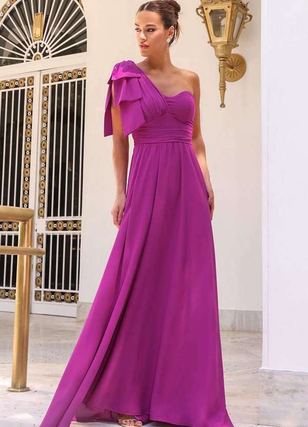 Dot Clothing - Vestido Dot Clothing Lais Longo Fucsia Rosa