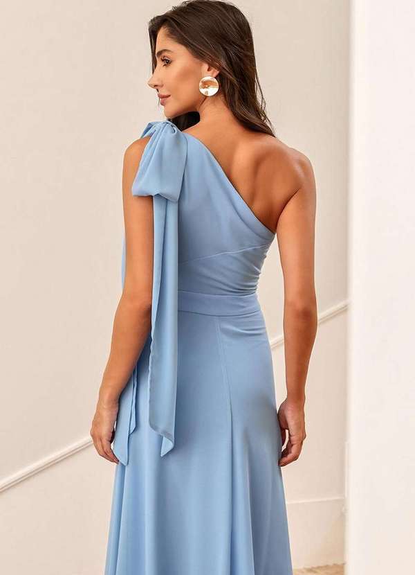 Dot Clothing - Vestido Dot Clothing Lilian com Fenda Azul 2