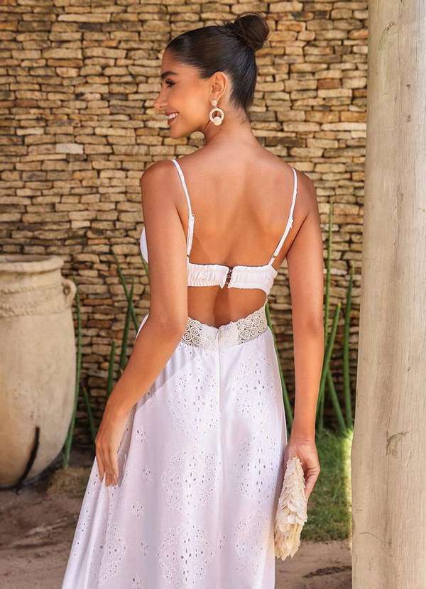 Dot Clothing - Vestido Dot Clothing Lilian Mullet Renda Branco 10