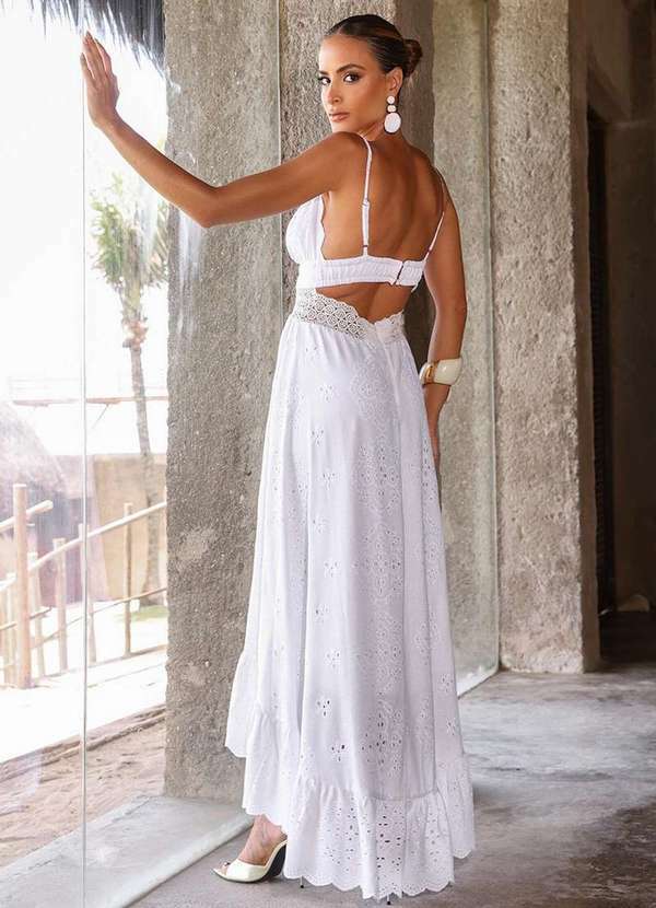 Dot Clothing - Vestido Dot Clothing Lilian Mullet Renda Branco 2