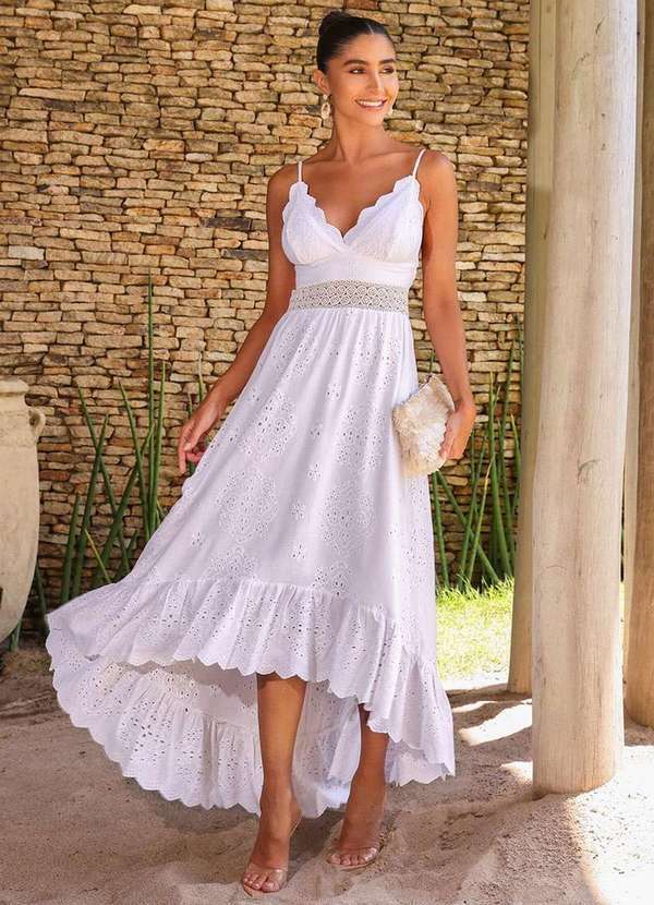 Dot Clothing - Vestido Dot Clothing Lilian Mullet Renda Branco 7