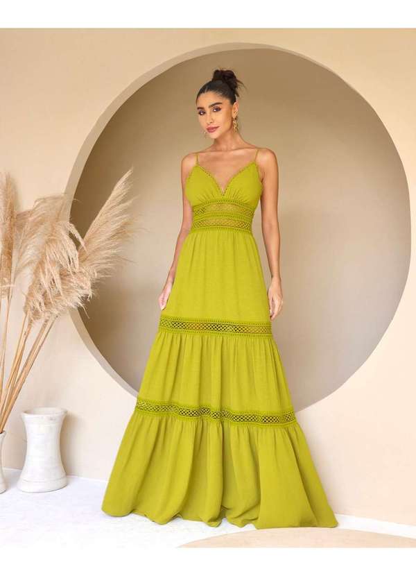 Dot Clothing - Vestido Dot Clothing Longo Alca Verde Verde