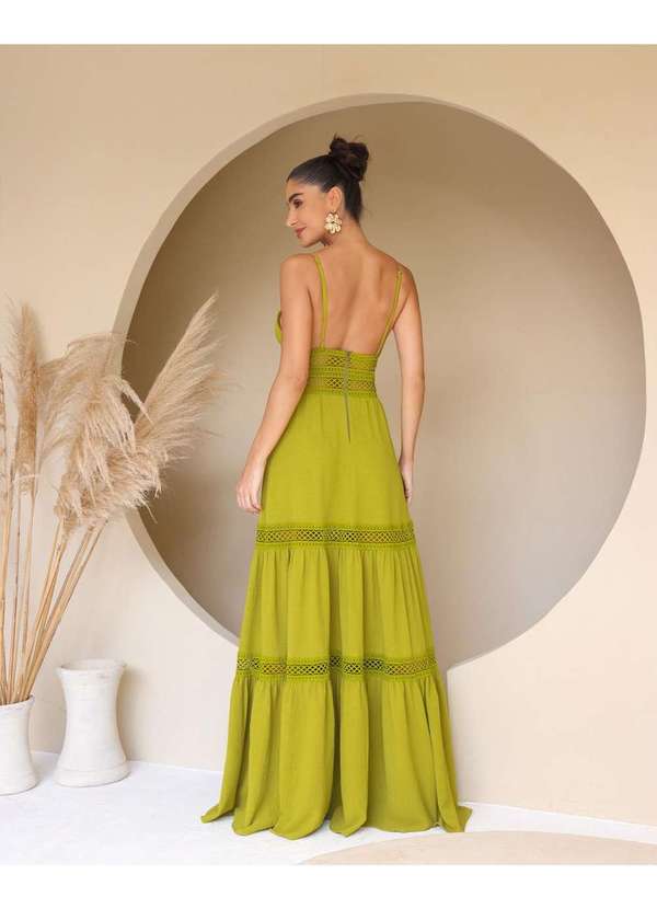 Dot Clothing - Vestido Dot Clothing Longo Alca Verde Verde 2