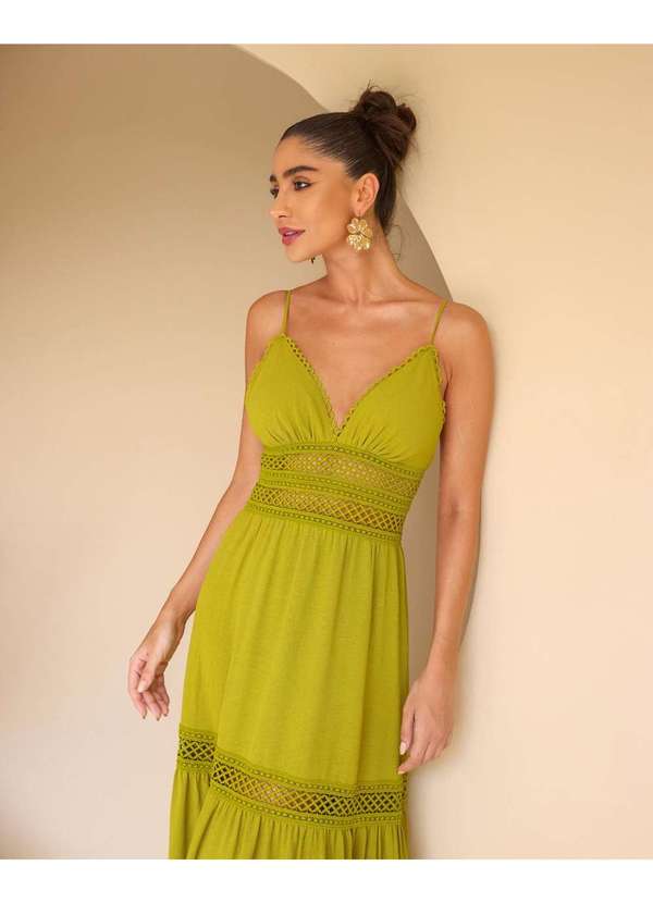 Dot Clothing - Vestido Dot Clothing Longo Alca Verde Verde 3