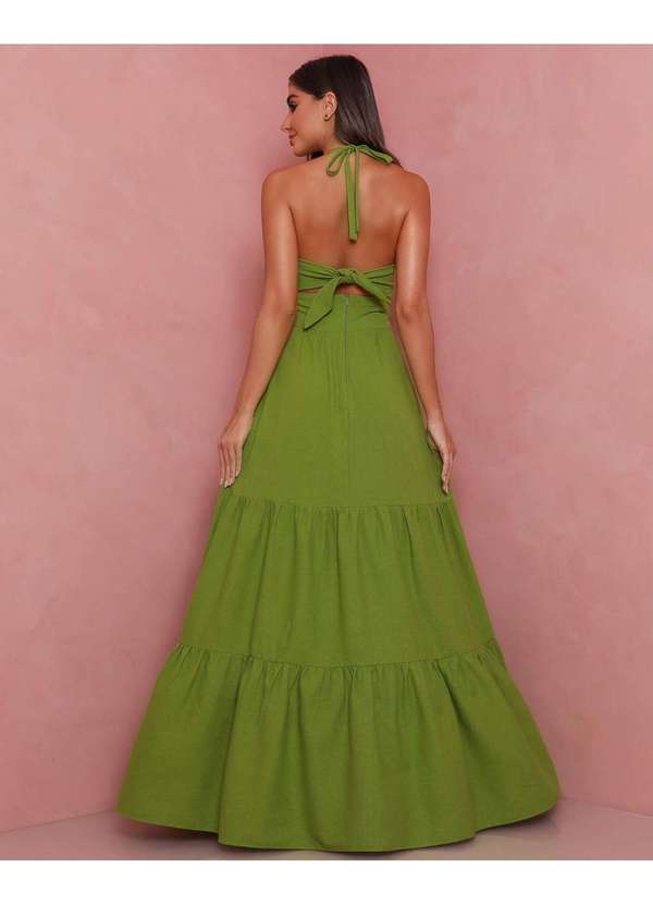 Dot Clothing - Vestido Dot Clothing Longo Argola no Busto Verde Verde 2