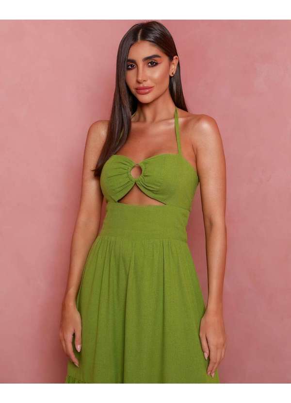 Dot Clothing - Vestido Dot Clothing Longo Argola no Busto Verde Verde 3