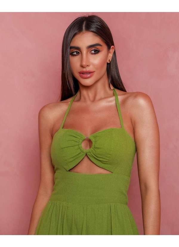 Dot Clothing - Vestido Dot Clothing Longo Argola no Busto Verde Verde 4