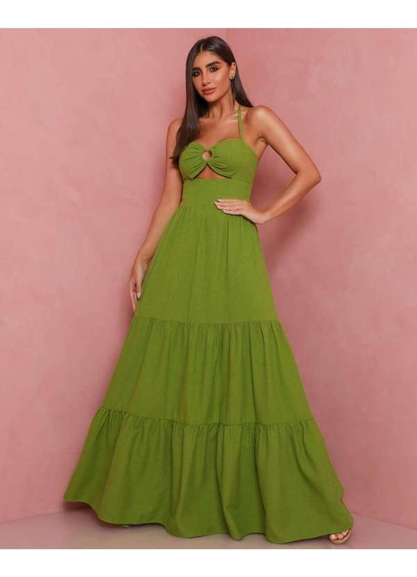 Dot Clothing - Vestido Dot Clothing Longo Argola no Busto Verde Verde 6