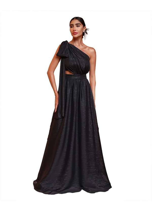 Dot Clothing - Vestido Dot Clothing Longo com Top Preto Preto 8