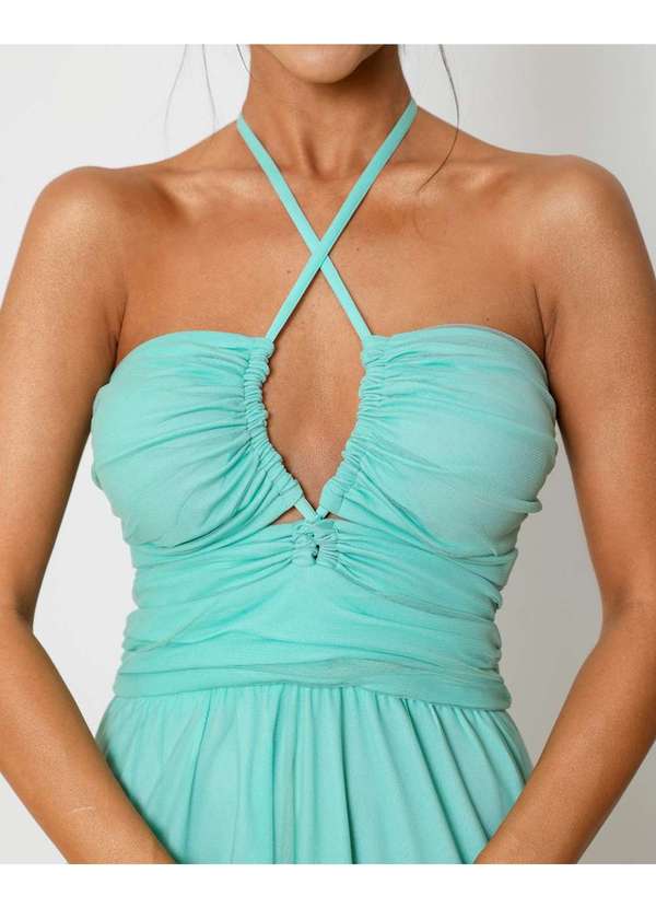 Dot Clothing - Vestido Dot Clothing Longo em Tule e Tiras Verde Verde 3