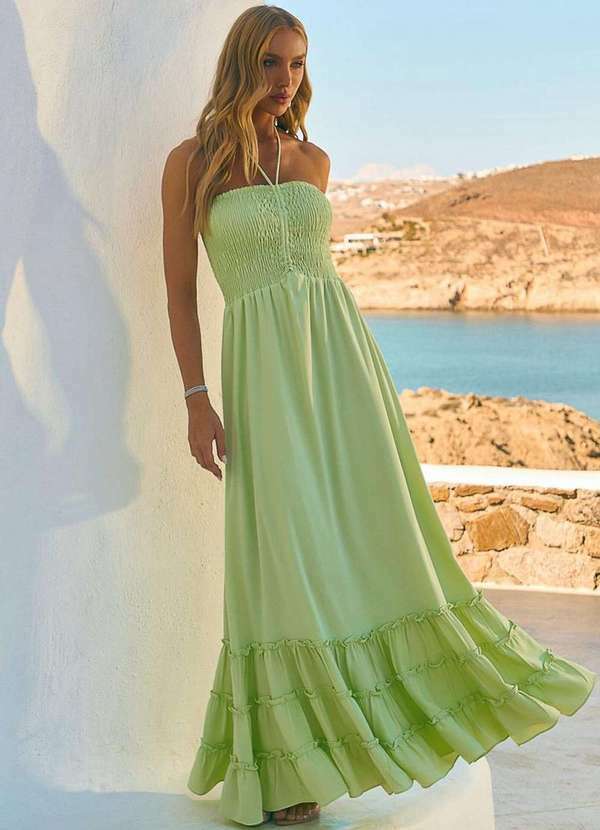 Dot Clothing - Vestido Dot Clothing Longo Karina Verde