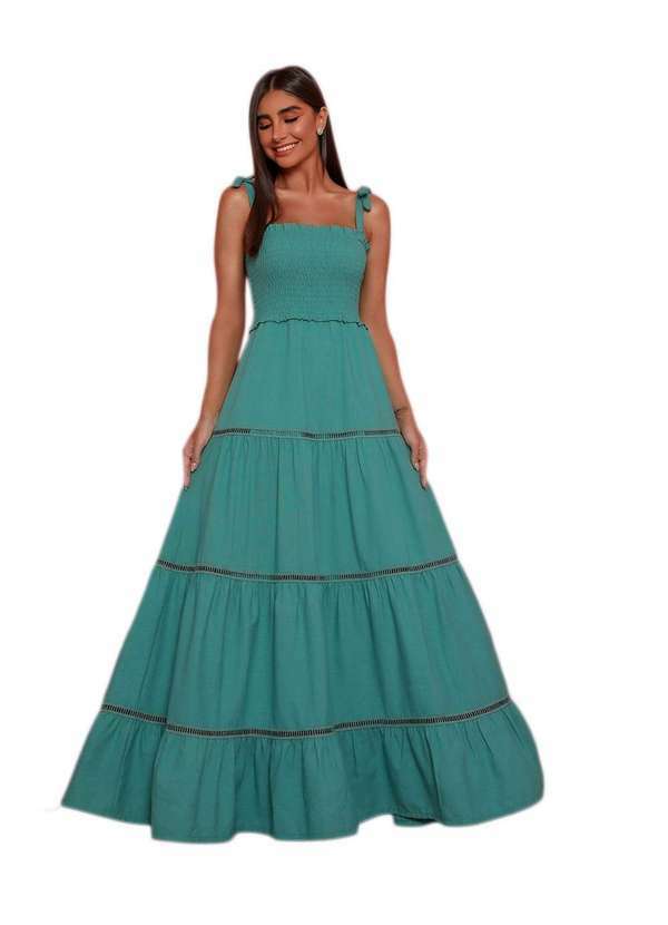 Dot Clothing - Vestido Dot Clothing Longo Lastex Busto Verde Verde