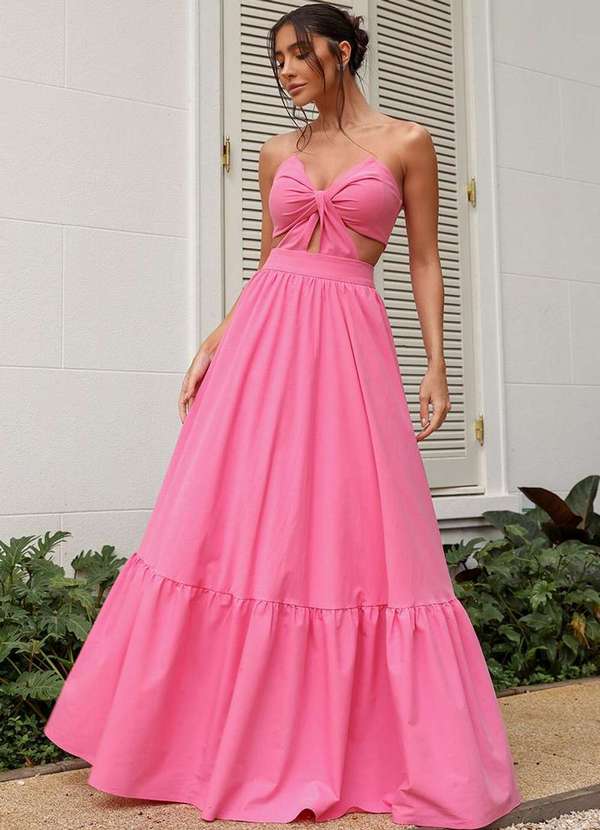 Dot Clothing - Vestido Dot Clothing Longo Penelope Tqc Rosa