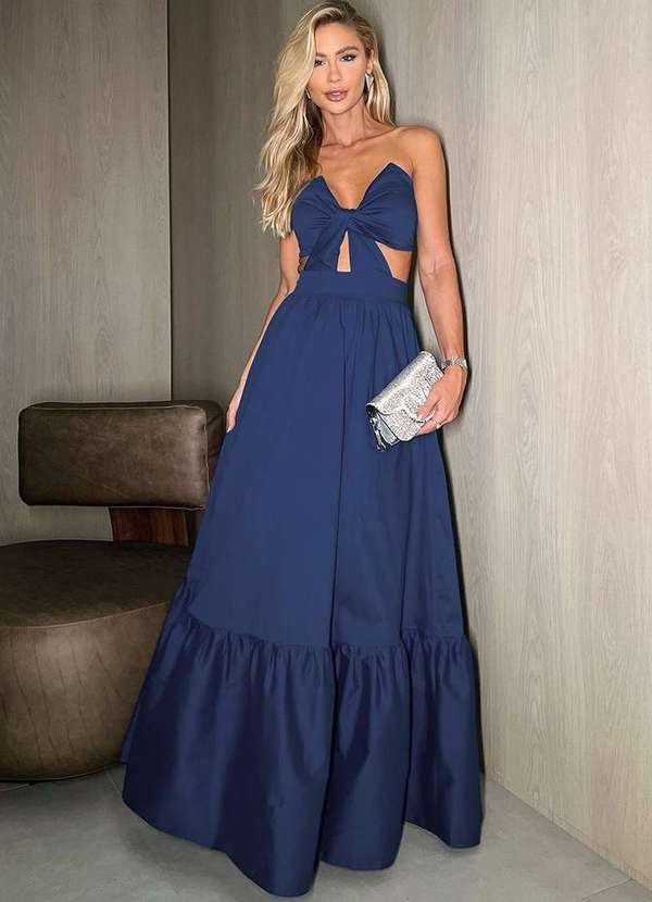 Dot Clothing - Vestido Dot Clothing Longo Penelope Tqc Azul