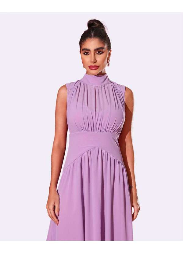 Dot Clothing - Vestido Dot Clothing Longo Tule Lavanda Roxo 3