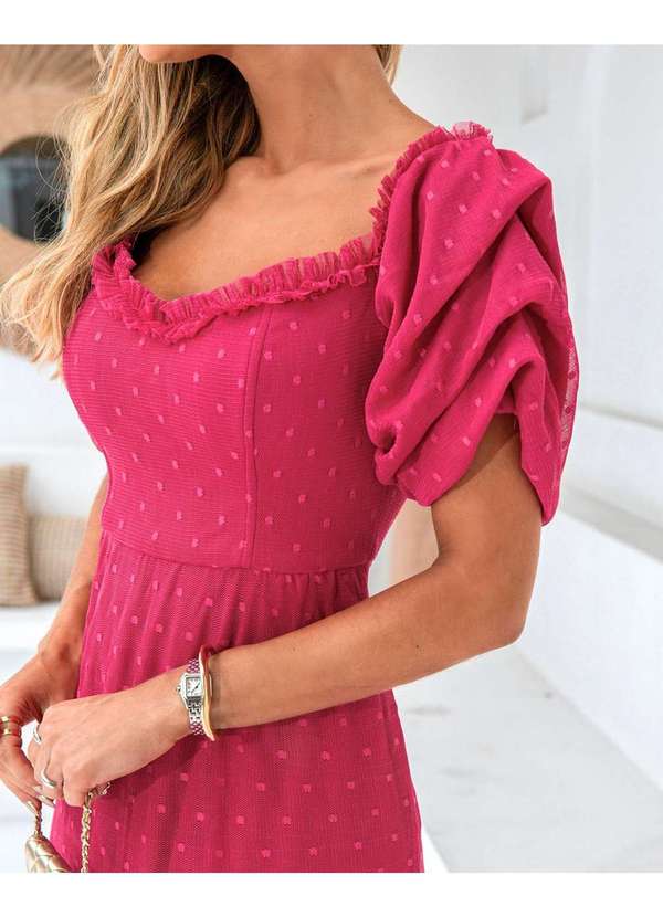 Dot Clothing - Vestido Dot Clothing Longo Tule Pink Rosa 2