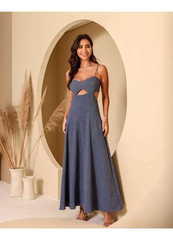 Dot Clothing - Vestido Dot Clothing Longuete Azul Azul