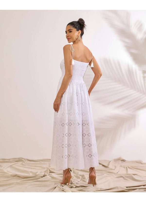 Dot Clothing - Vestido Dot Clothing Longuete Offwhite Branco 2